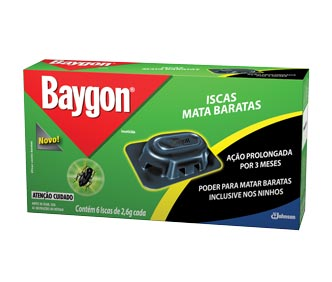 INSETICIDA BAYGON MATA BARATAS ISCAS 2.6G COM 6